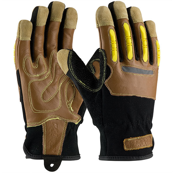 Goatskin Leather Palm Glove with Leather Back and Kevlar® Blended Liner - Finger Impact Protection