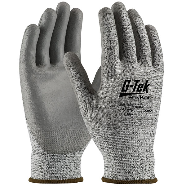 Seamless Knit PolyKor® Blended Glove with Polyurethane Coated Flat Grip on Palm & Fingers
