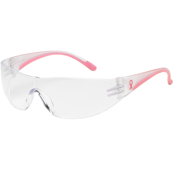 Rimless Safety Glasses with Clear / Pink Temple, Clear Lens and Anti-Scratch / Anti-Fog Coating