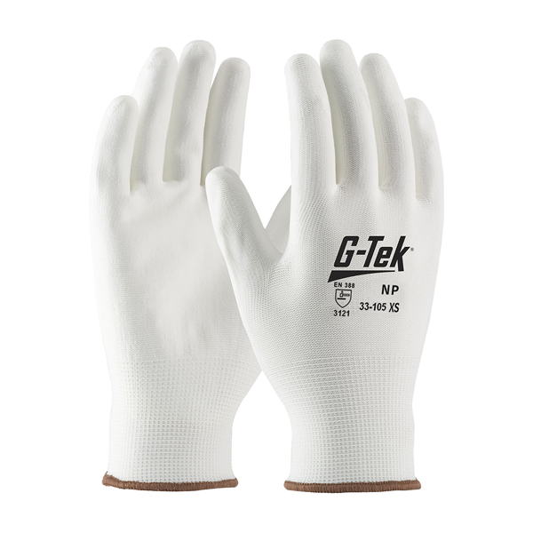 Seamless Knit Polyester Glove with Polyurethane Coated Flat Grip on Palm & Fingers