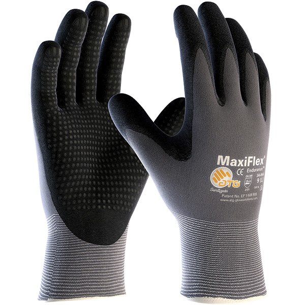 Seamless Knit Nylon Glove with Nitrile Coated MicroFoam Grip on Palm & Fingers - Micro Dot Palm - Touchscreen Compatible