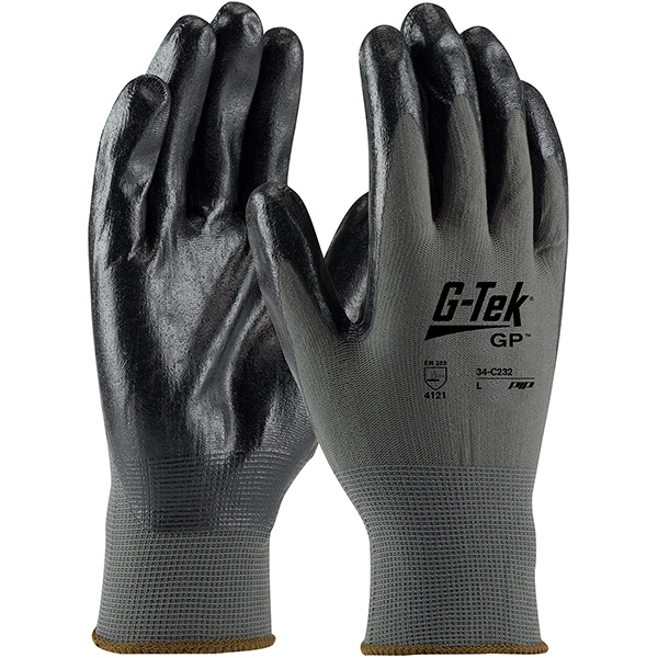 Seamless Knit Nylon Glove with Nitrile Coated Foam Grip on Palm & Fingers