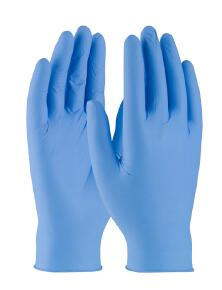 9 "powder free industrial grade blue disposable nitrile gloves