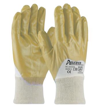 Nitrile Dipped Glove with Interlock Liner and Textured Finish on Palm, Fingers & Knuckles - Knitwrist
