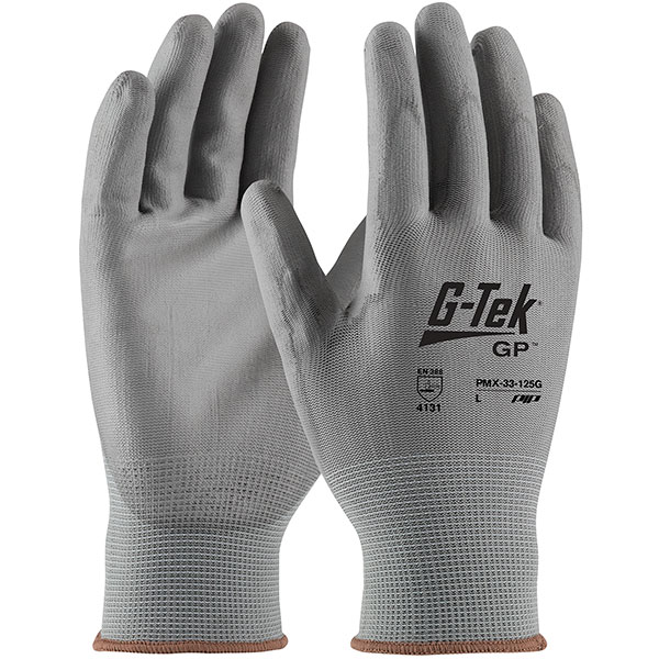 Seamless Knit Nylon Glove with Polyurethane Coated Flat Grip on Palm & Fingers